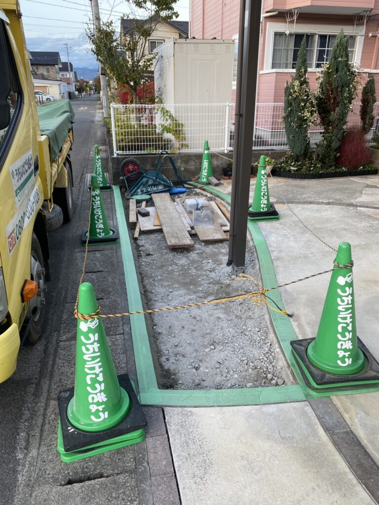 施工実例 伊達市/Ｍ様邸　駐車場コンクリートやり替え工事｜内池工業