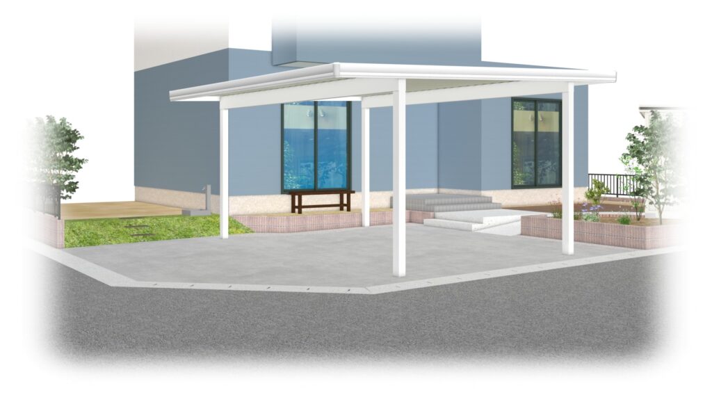 施工実例 福島市/Ｏ様邸（リピーター様）　カーポート工事｜内池工業