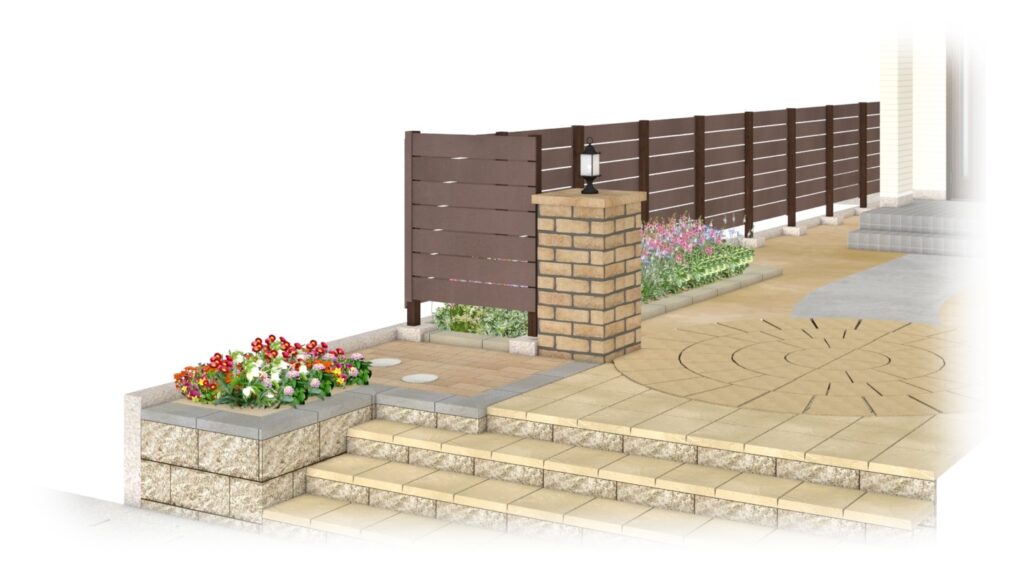 施工実例 二本松市/Ａ様邸　フェンス・花壇工事｜内池工業