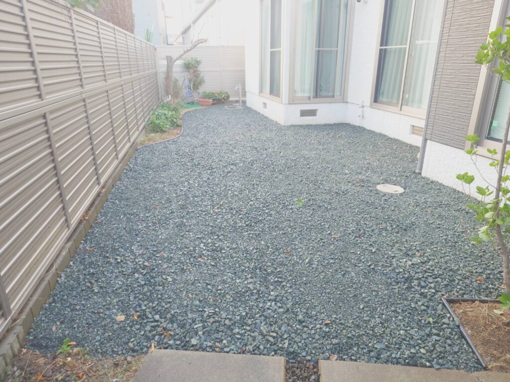 施工実例 福島市/Ｋ様邸　お庭整理・砕石敷き工事｜内池工業