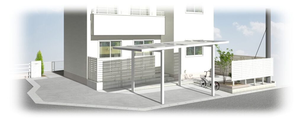 イメージパース 施工実例 福島市/K様邸① カーポート・駐車場拡張工事|内池工業